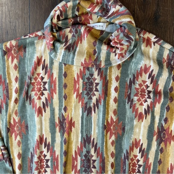 First Love Aztec cowl neck SZ MED - Picture 2 of 4